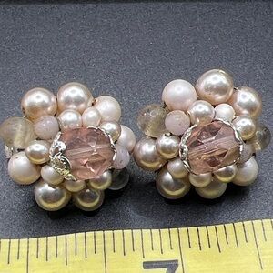 Vintage 1950’s Japan Cluster Bead Earrings